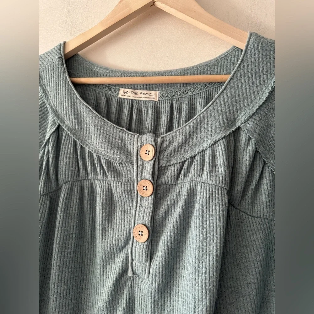 We The Free -‎ Free People Thermal Oversized Henley Top